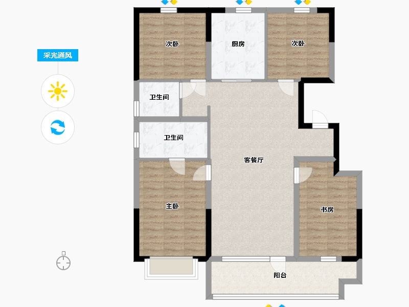 山东省-日照市-爱情芳华里-110.00-户型库-采光通风