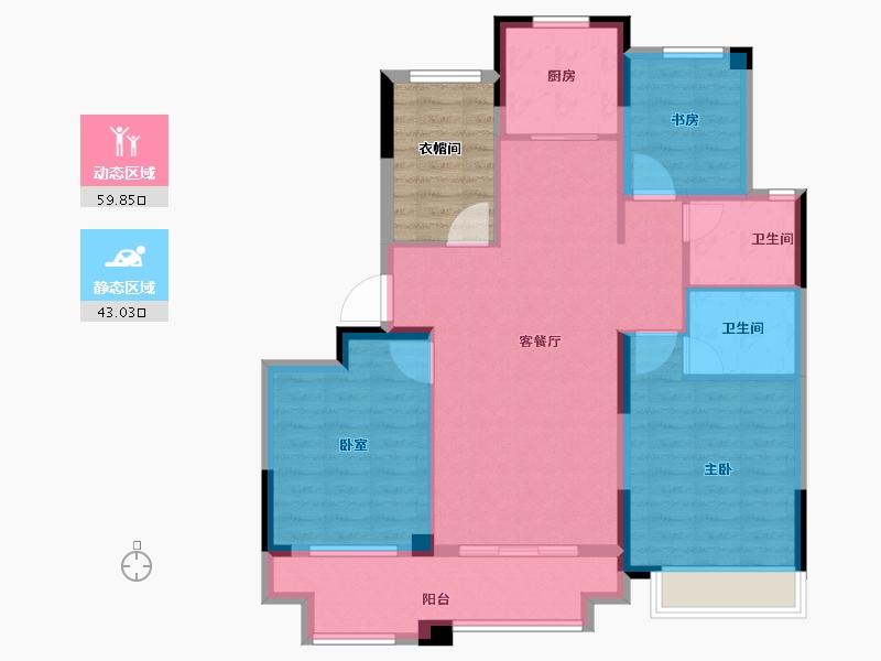 山东省-枣庄市-东南悦湖-99.65-户型库-动静分区