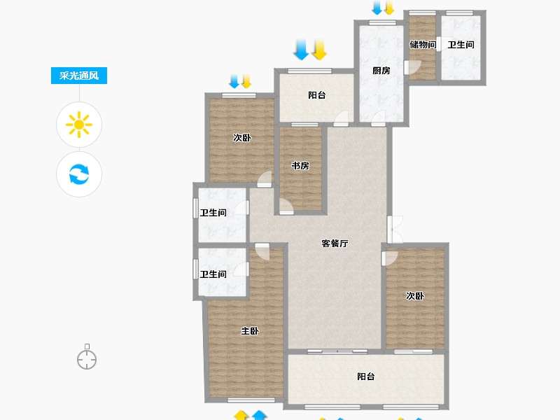 山东省-威海市-盛德海湾国际-179.00-户型库-采光通风