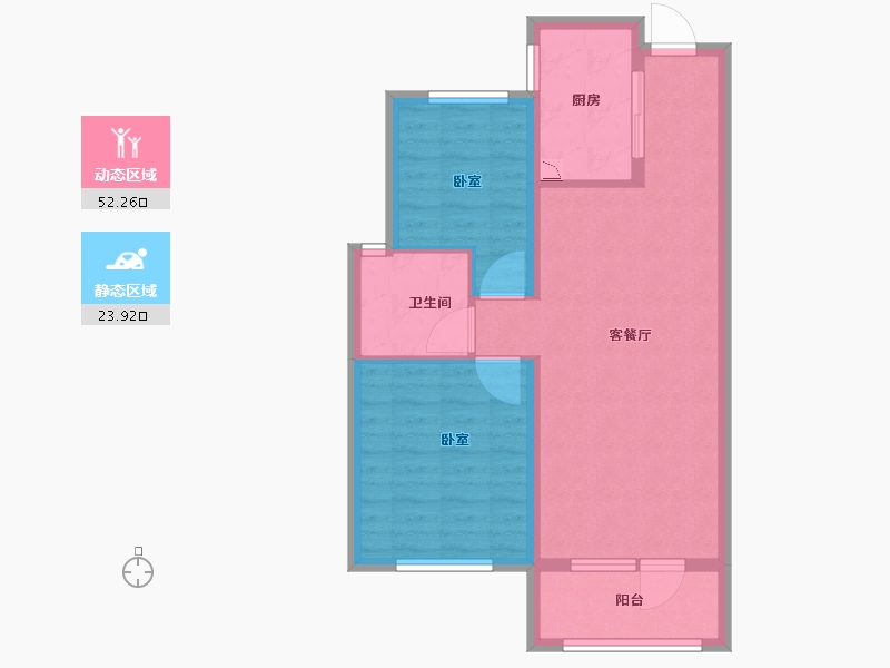 山东省-烟台市-万科城市之光二期-68.00-户型库-动静分区