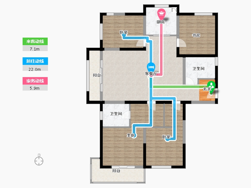 山东省-青岛市-龙湖滟澜海岸悦澜居-134.00-户型库-动静线