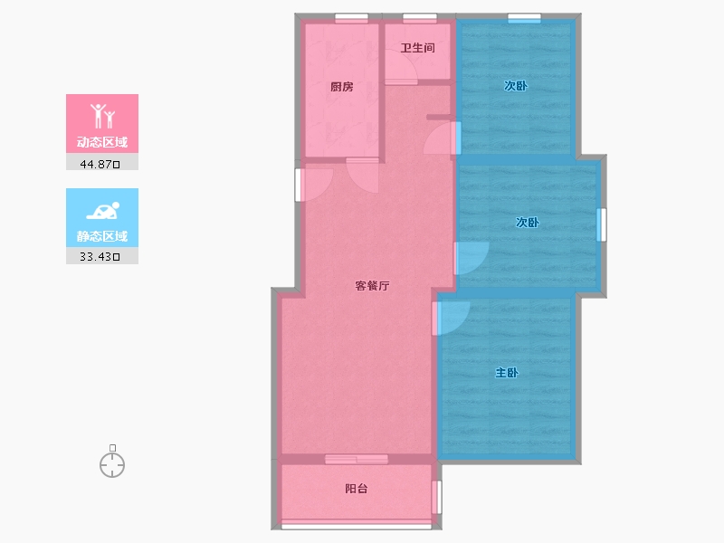 山东省-日照市-德瑞水岸华庭-69.69-户型库-动静分区