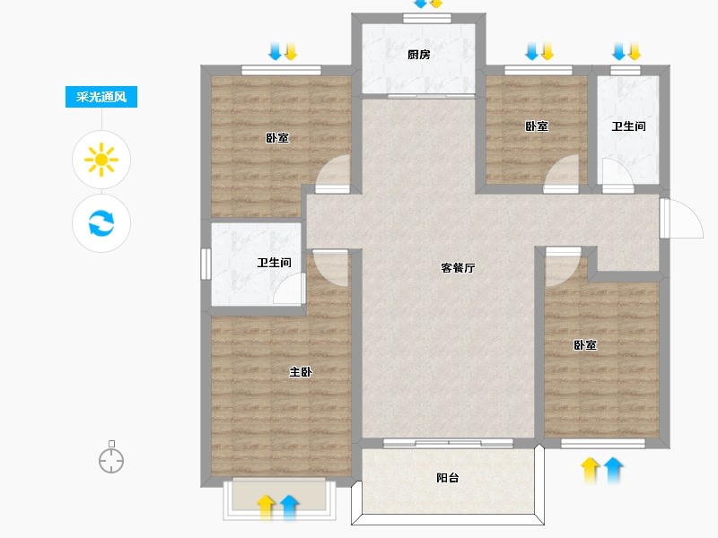 山东省-枣庄市-信华城-112.02-户型库-采光通风