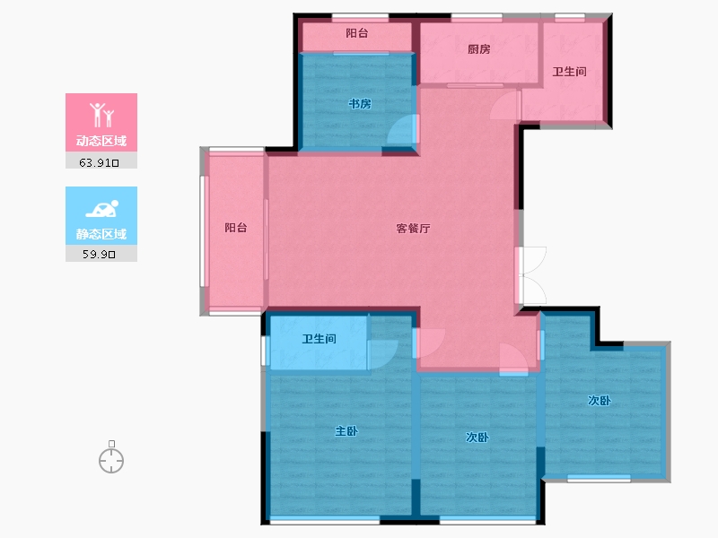 安徽省-蚌埠市-润都中央壹品-111.20-户型库-动静分区