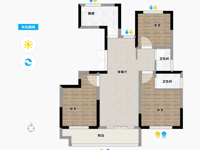 河南省-开封市-豫发学府-93.00-户型库-采光通风