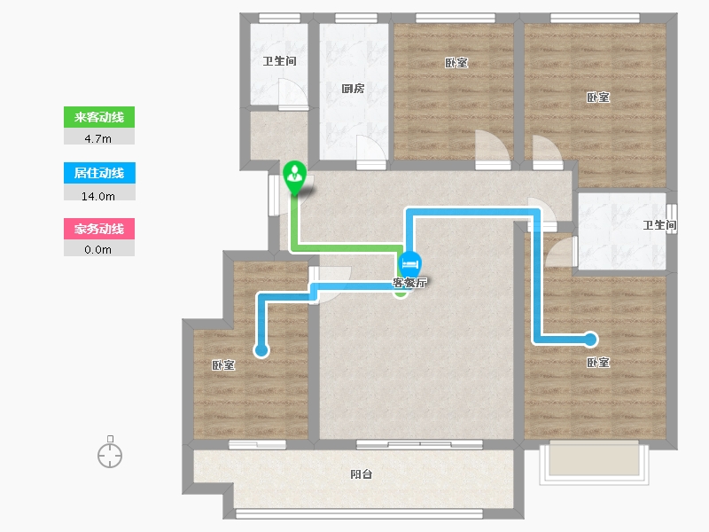 山东省-聊城市-世家·如意府-104.00-户型库-动静线