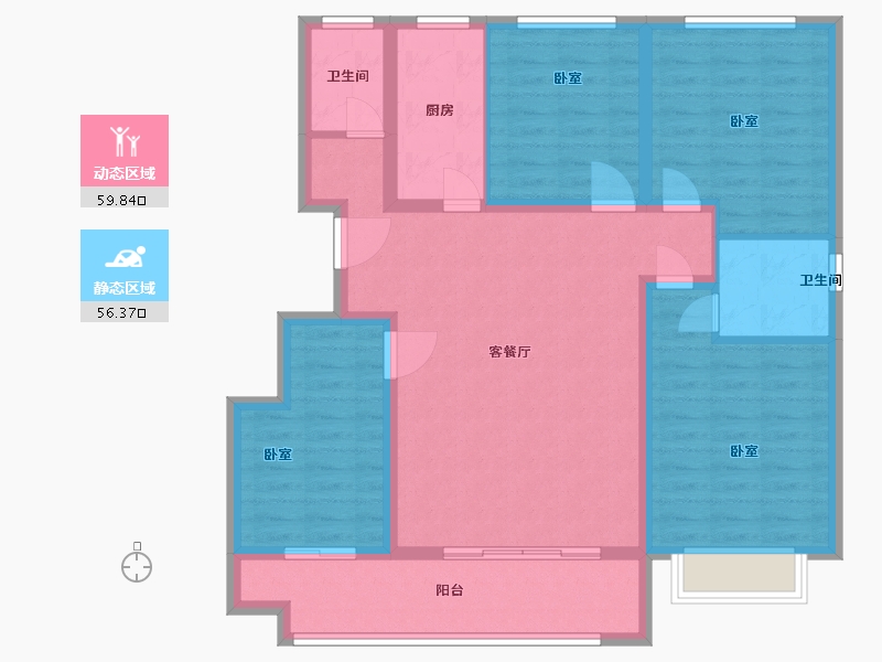 山东省-聊城市-世家·如意府-104.00-户型库-动静分区