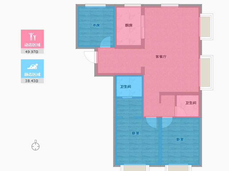 新疆维吾尔自治区-乌鲁木齐市-佳源丝路文化城-78.82-户型库-动静分区