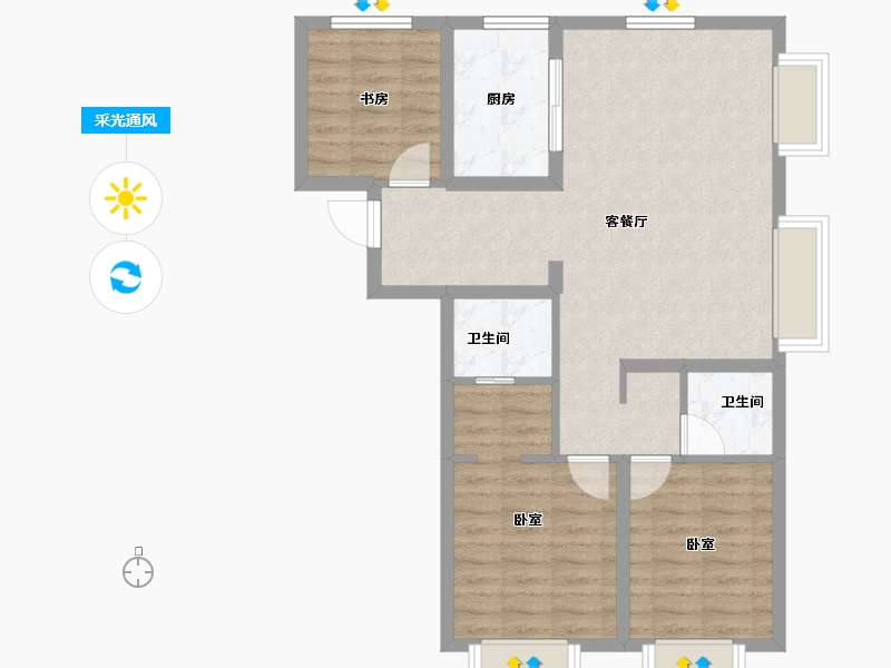 新疆维吾尔自治区-乌鲁木齐市-佳源丝路文化城-78.82-户型库-采光通风