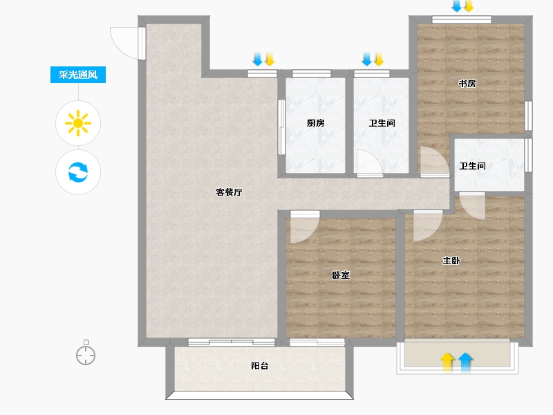 山东省-枣庄市-北控雅园-101.01-户型库-采光通风