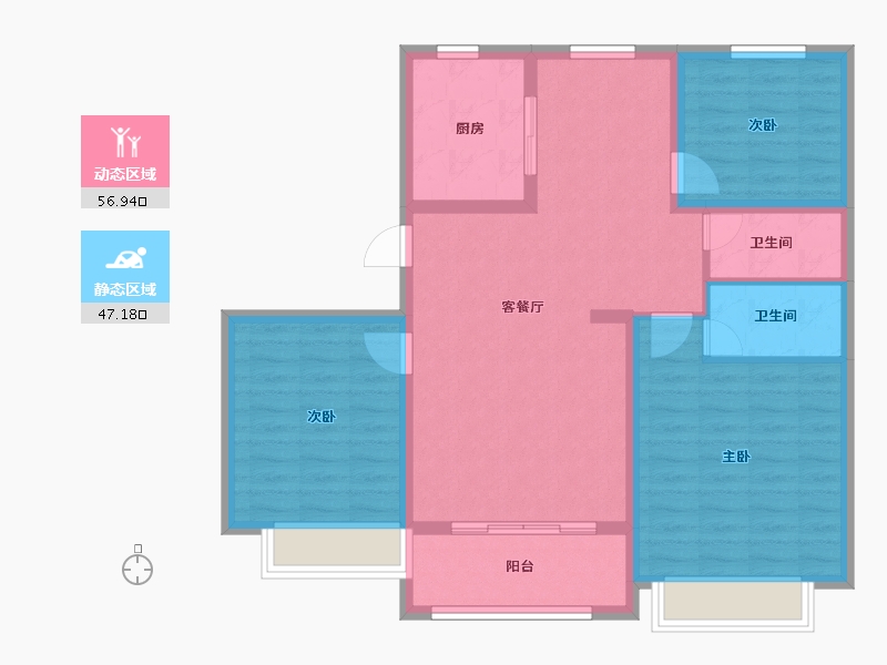 山东省-济南市-锦水丽景-93.50-户型库-动静分区