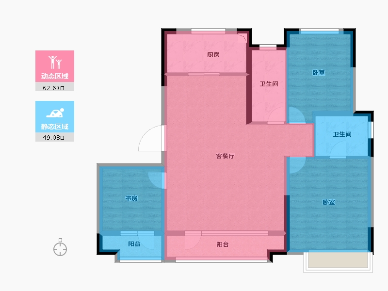 山东省-烟台市-龙湖春江悦茗-100.00-户型库-动静分区