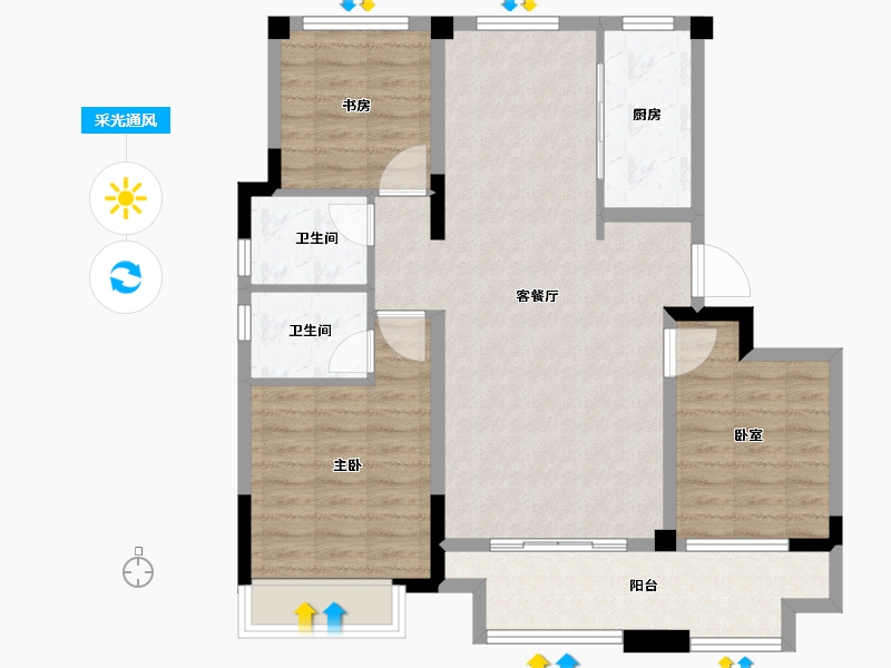 山东省-枣庄市-东南悦湖-92.20-户型库-采光通风