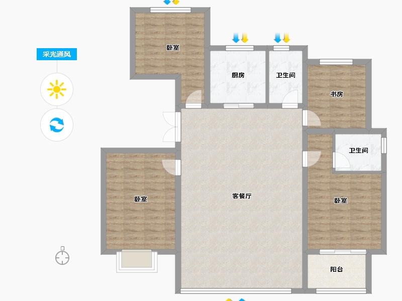 山东省-济宁市-青特赫府-115.00-户型库-采光通风