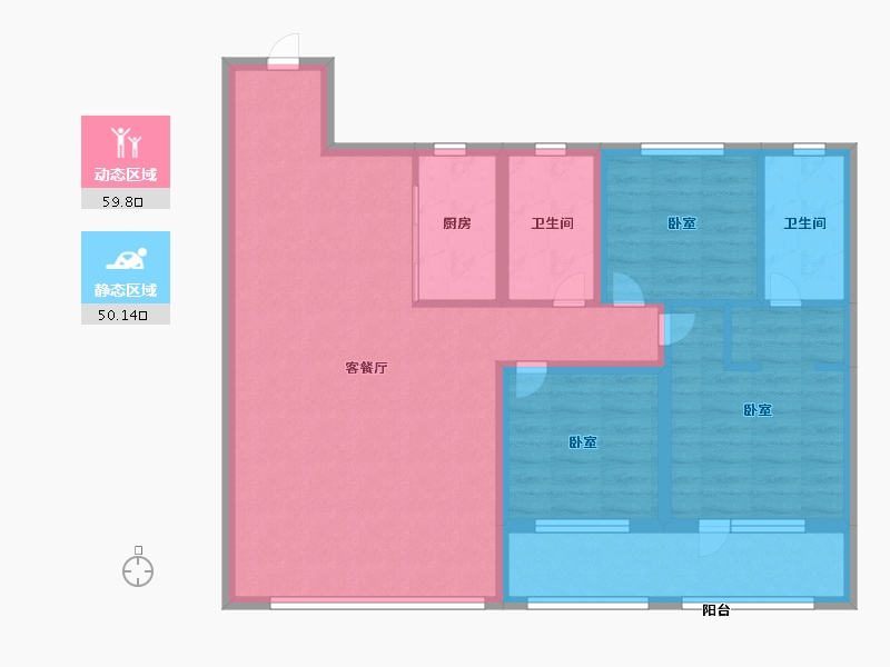 山东省-济宁市-青特赫府-97.99-户型库-动静分区