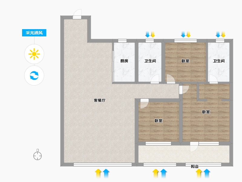 山东省-济宁市-青特赫府-97.99-户型库-采光通风