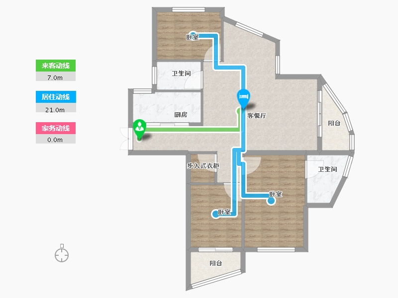 浙江省-绍兴市-东厦颐景园-102.38-户型库-动静线