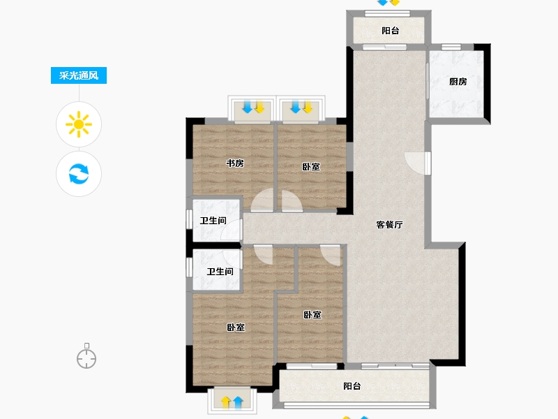 福建省-龙岩市-永佳玺院-111.69-户型库-采光通风