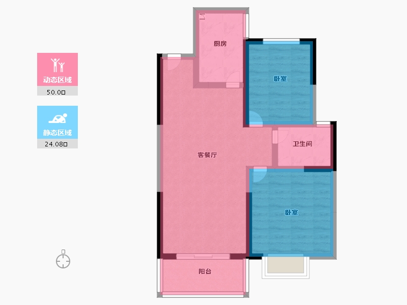 河南省-洛阳市-华耀城佳兆业水岸新都-65.39-户型库-动静分区