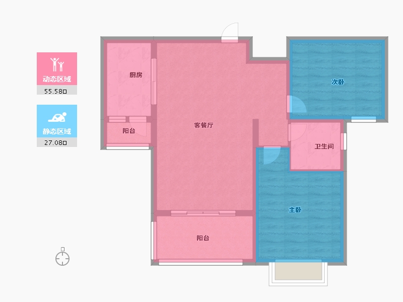 山东省-济南市-卓亚香格里-74.00-户型库-动静分区