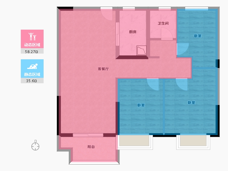 山东省-济南市-新城玺樾-84.15-户型库-动静分区