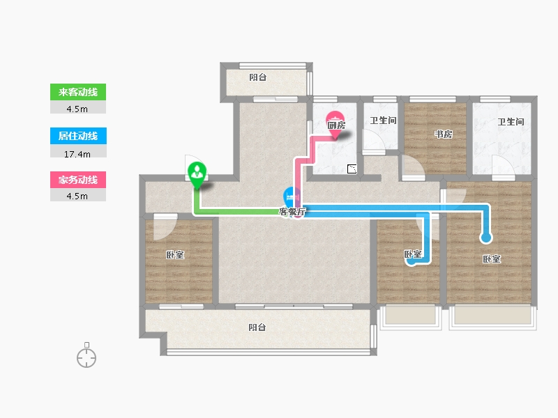 河南省-开封市-建业碧桂园天玺-130.00-户型库-动静线