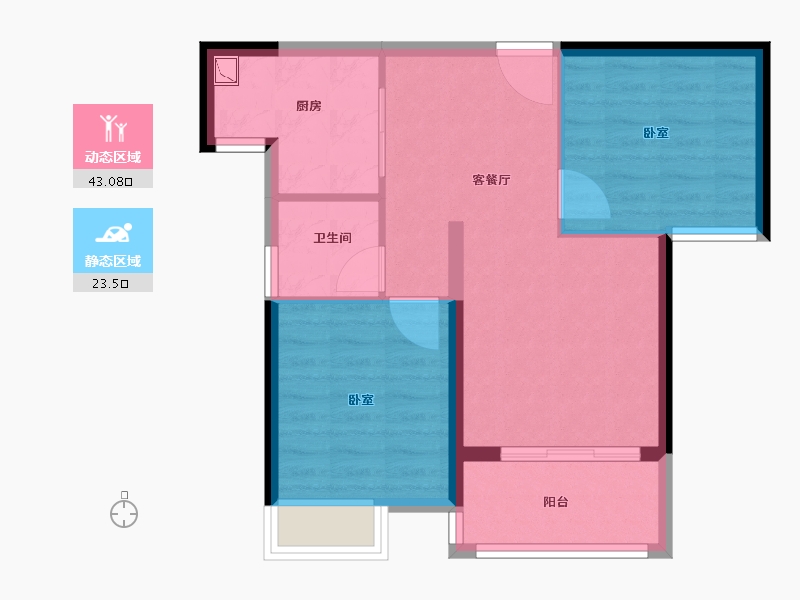 福建省-泉州市-世茂御泷郡-59.59-户型库-动静分区