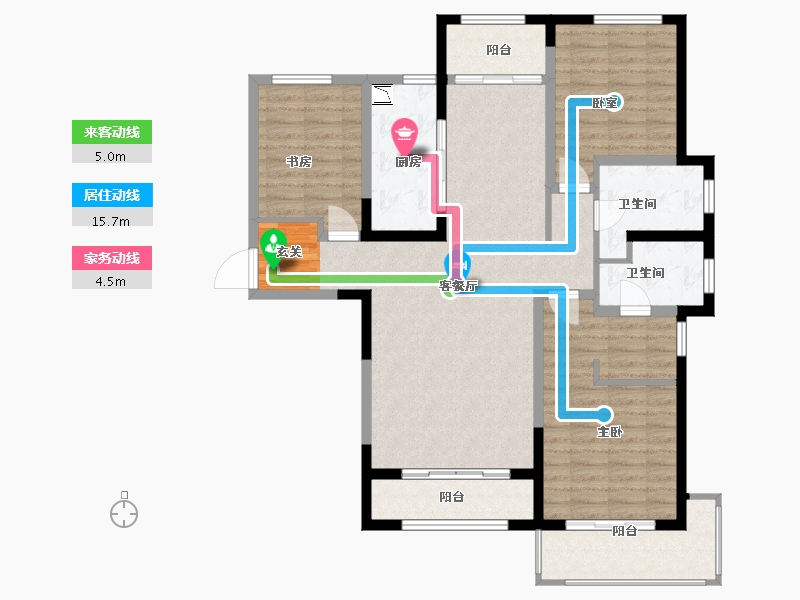 山东省-青岛市-龙湖滟澜海岸悦澜居-113.85-户型库-动静线