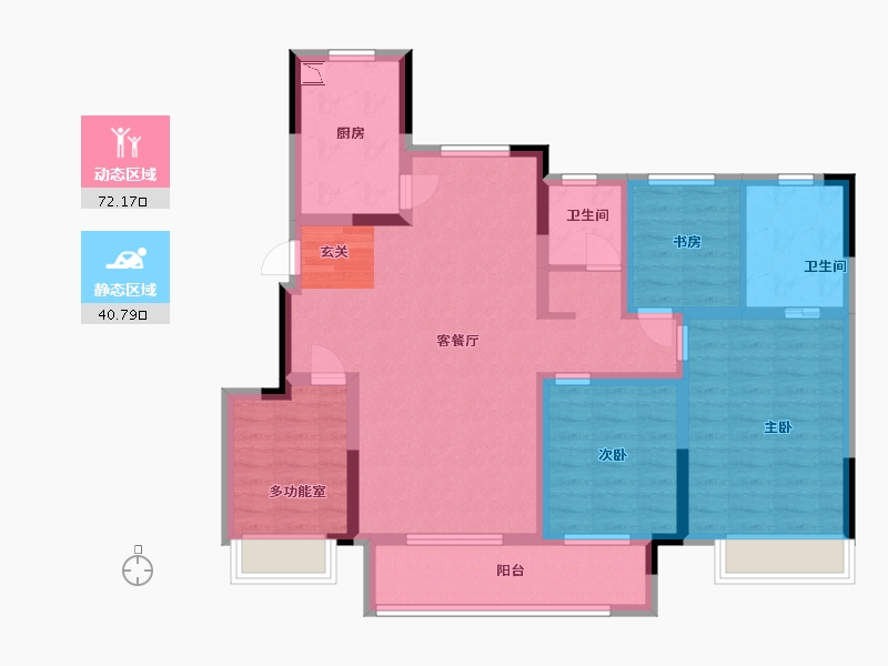 安徽省-蚌埠市-新滨湖孔雀城-100.00-户型库-动静分区