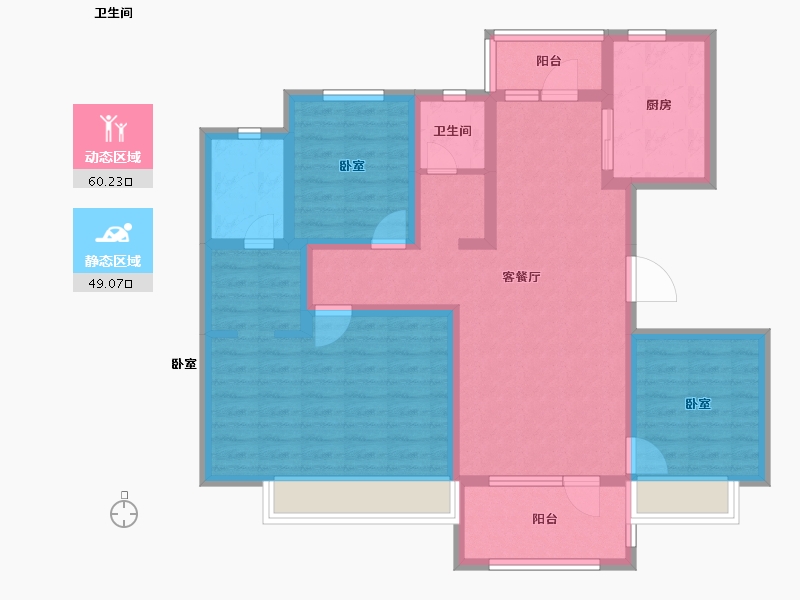 山东省-临沂市-颐龙恒泰二期陶然里-96.00-户型库-动静分区