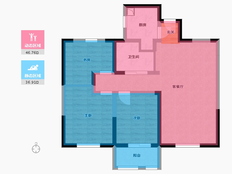 安徽省-蚌埠市-春江朗月-73.63-户型库-动静分区