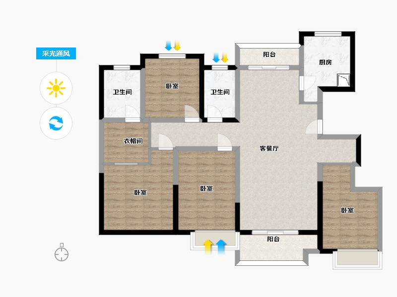 山东省-济南市-济水别苑-122.25-户型库-采光通风