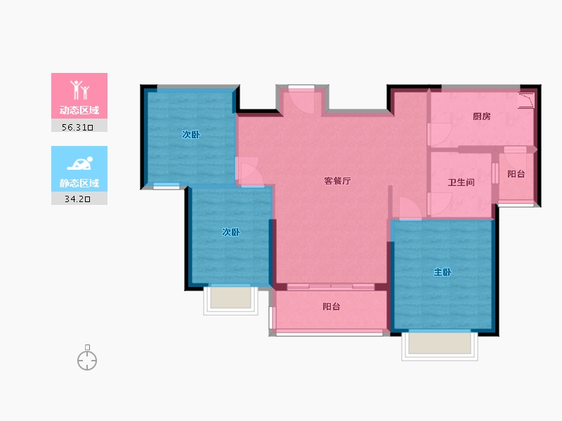 福建省-福州市-平潭恒大御景湾-81.00-户型库-动静分区