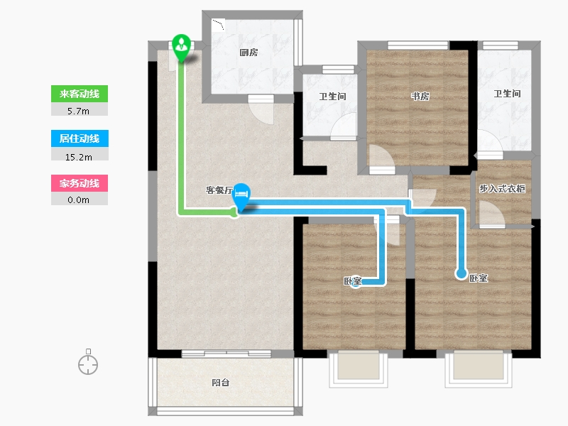 河南省-洛阳市-华耀城佳兆业水岸新都-90.12-户型库-动静线