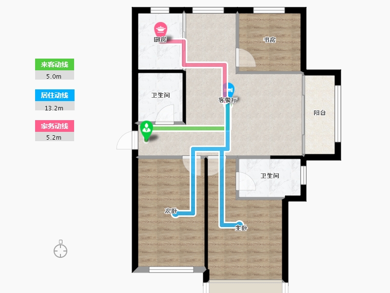 山东省-威海市-天恒龙泽府-77.47-户型库-动静线