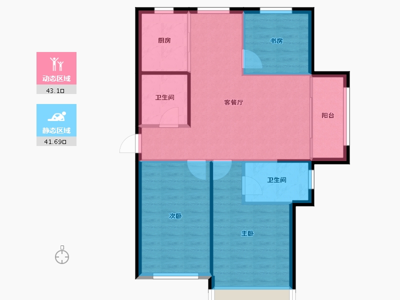 山东省-威海市-天恒龙泽府-77.47-户型库-动静分区