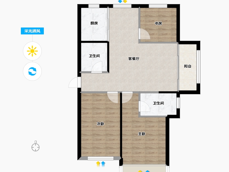 山东省-威海市-天恒龙泽府-77.47-户型库-采光通风