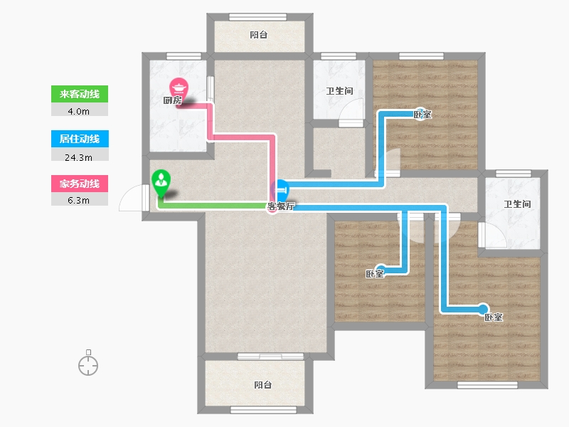 河南省-新乡市-新乡长垣建业森林半岛-106.00-户型库-动静线