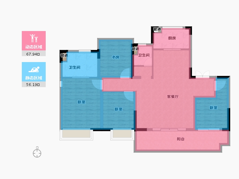 安徽省-合肥市-滨湖正荣府-112.00-户型库-动静分区