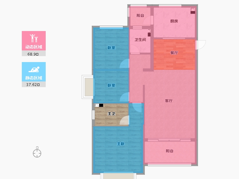 山东省-威海市-恒大翡翠华庭-101.64-户型库-动静分区