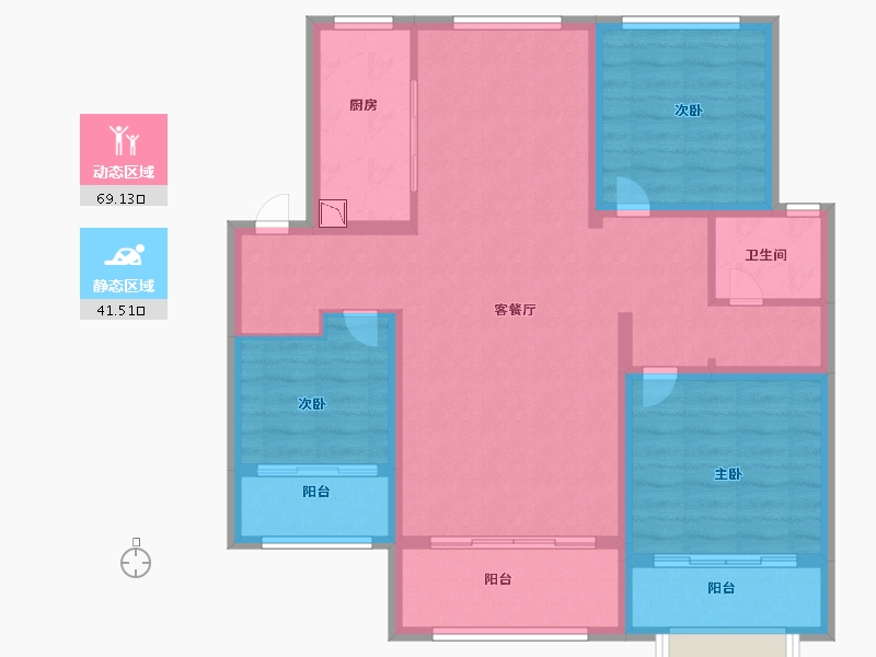 山东省-济南市-泰悦赫府-98.89-户型库-动静分区