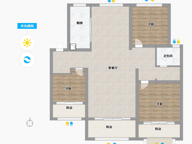 山东省-济南市-泰悦赫府-98.89-户型库-采光通风