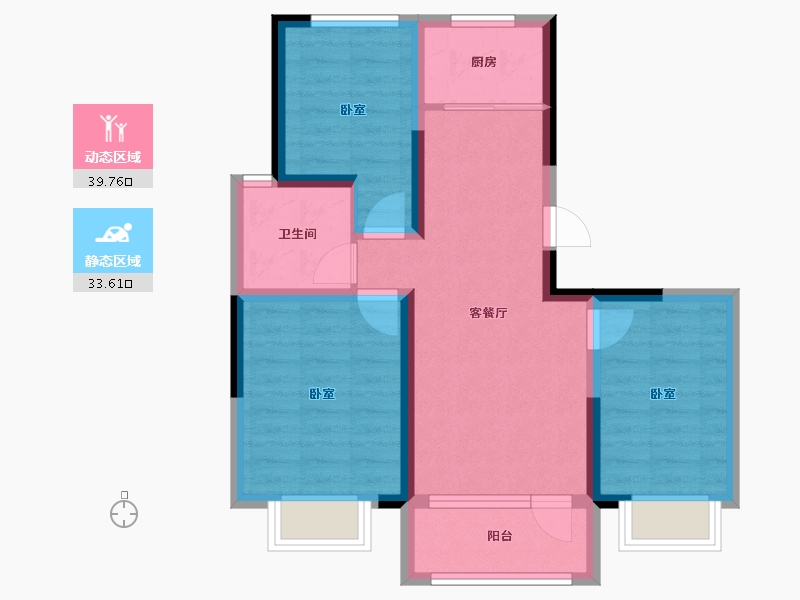 山东省-青岛市-恒聚美岸-64.34-户型库-动静分区