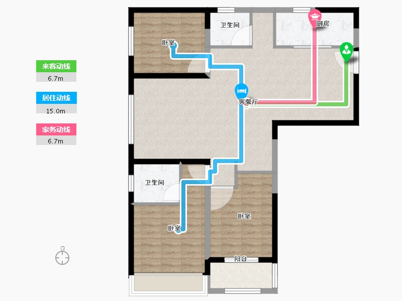 河南省-郑州市-融创蘭园-99.01-户型库-动静线