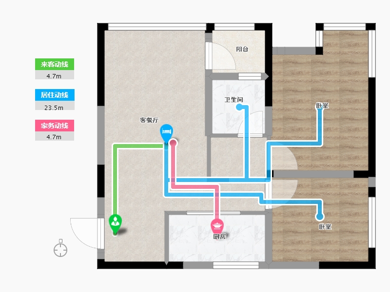 河南省-郑州市-新田·印象中心-65.99-户型库-动静线