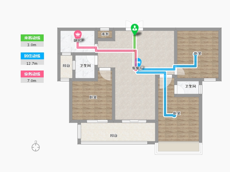 河南省-焦作市-沁阳晨升一號城邦-95.38-户型库-动静线