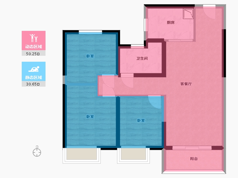 山东省-济南市-保利城-71.44-户型库-动静分区