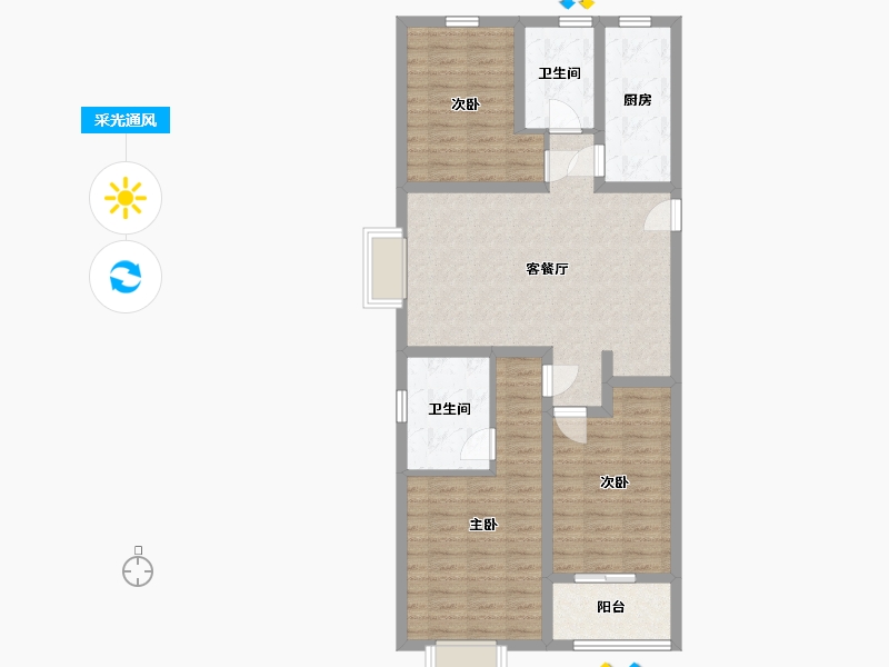 山东省-日照市-荣安·北李广场-93.49-户型库-采光通风