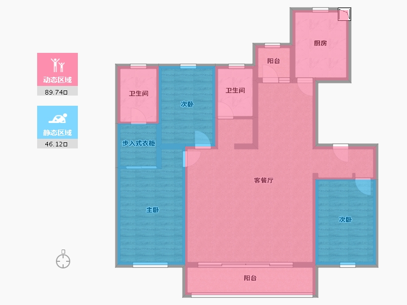 山东省-日照市-教授花园IV期碧山临海-121.53-户型库-动静分区