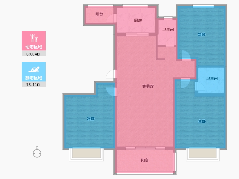 山东省-济南市-卓亚香格里-100.99-户型库-动静分区